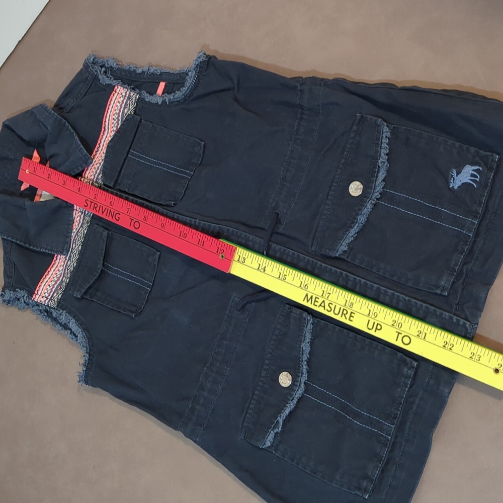 Abercrombie Kids Sleeveless Shirt Black with multi colored Strip Size 11/12 - Picture 8 of 9